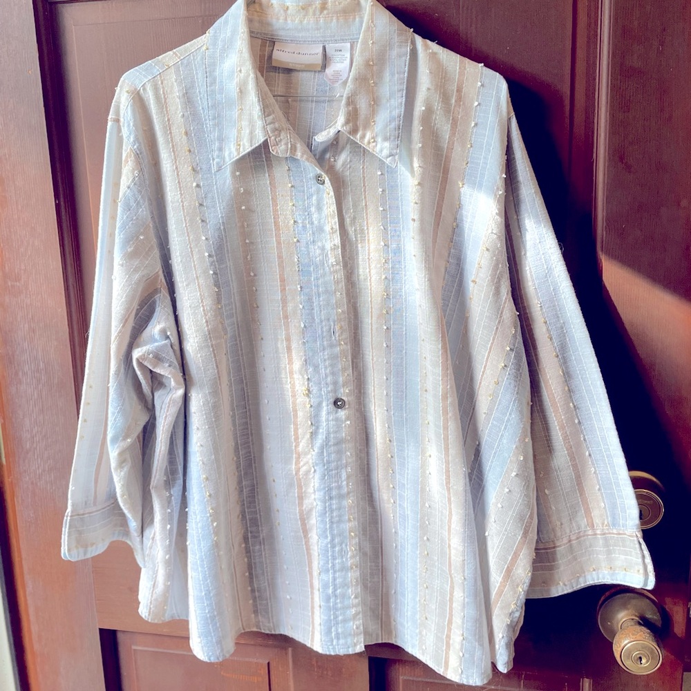 Alfred Dunner Womens Plus Sized Striped Dress Shirt 20W